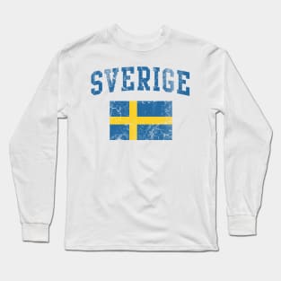 Sverige Flag Vintage Sweden Swedish Long Sleeve T-Shirt